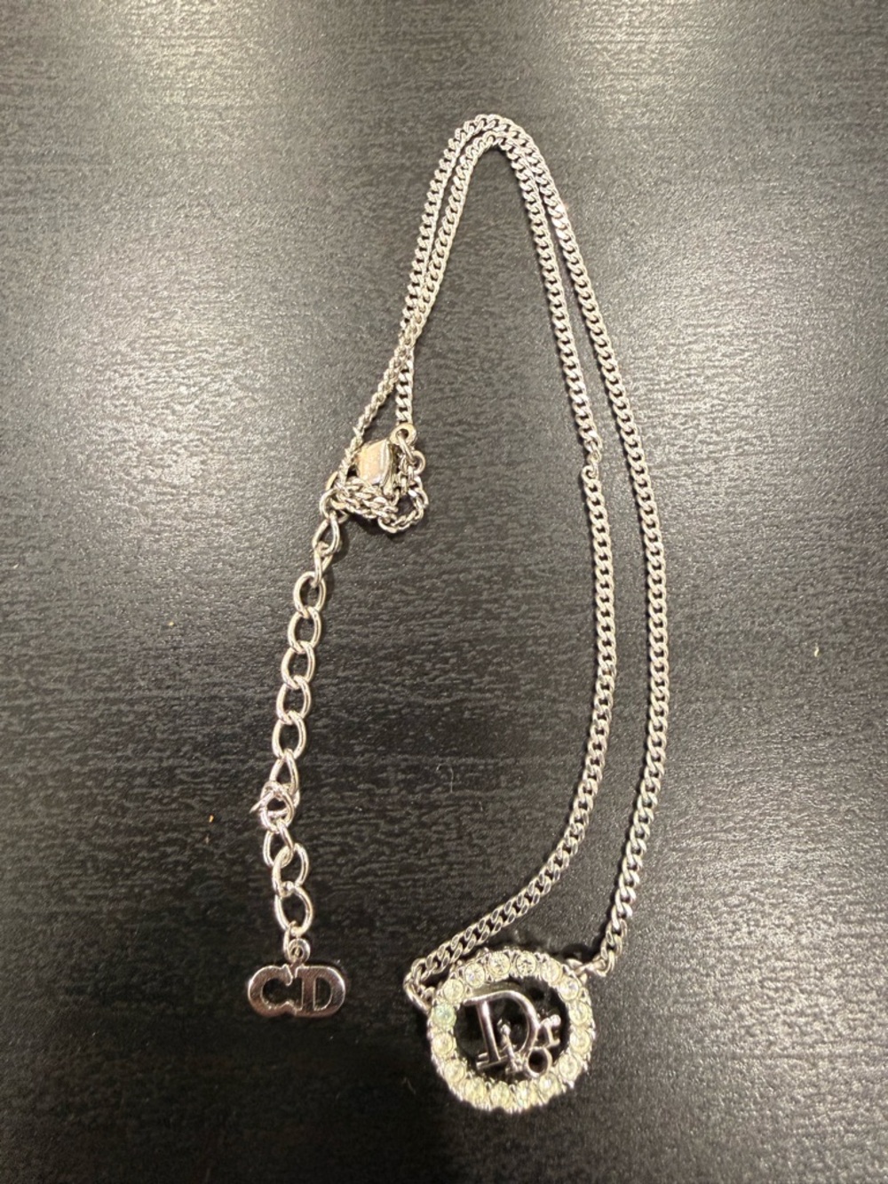 Dior Silver Crystal CD Pendant Necklace - Picture 6 of 6